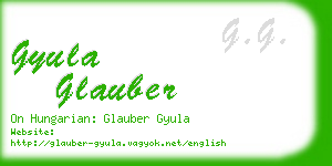 gyula glauber business card